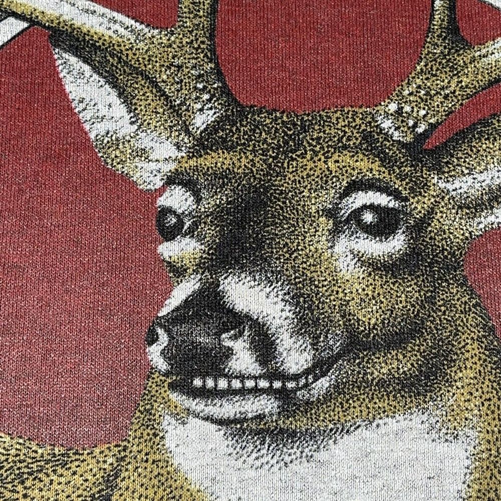 Vtg 1980s Happiness is Big Bucks Heather Grey Whitetail Deer Hunting Shirt Small - Picture 5 of 9